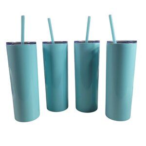 Maars Skinny Stainless Steel Travel Tumbler Blue 20 Oz Double-Wall Water Bottle